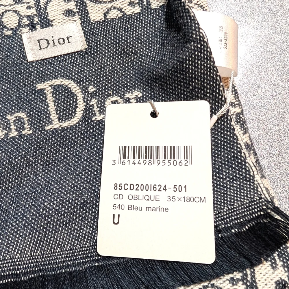 NWT DIOR 78" x 12" Bleu Marine Scarf - Picture 2 of 6